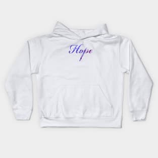 Hope for a better tomorrow in Purple Color Word Art Script Typography Kids Hoodie